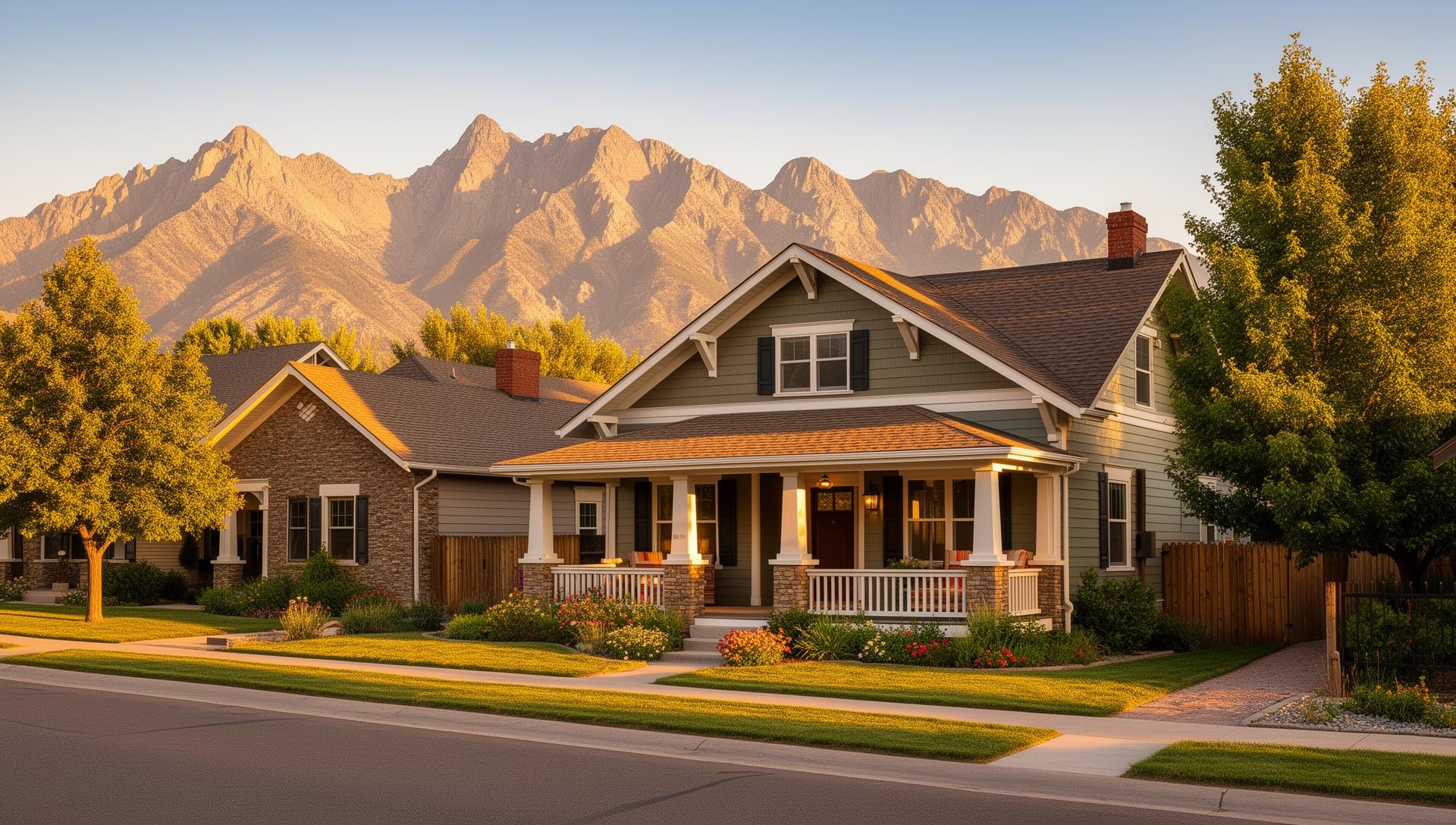 Well-maintained residential homes in Sheridan Wyoming with Bighorn Mountains